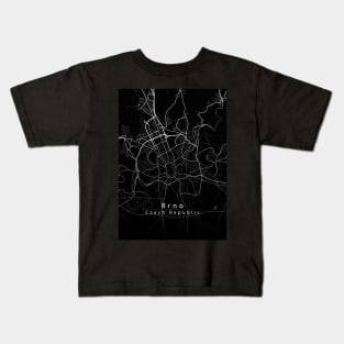 Brno Czech Republic City Map dark Kids T-Shirt